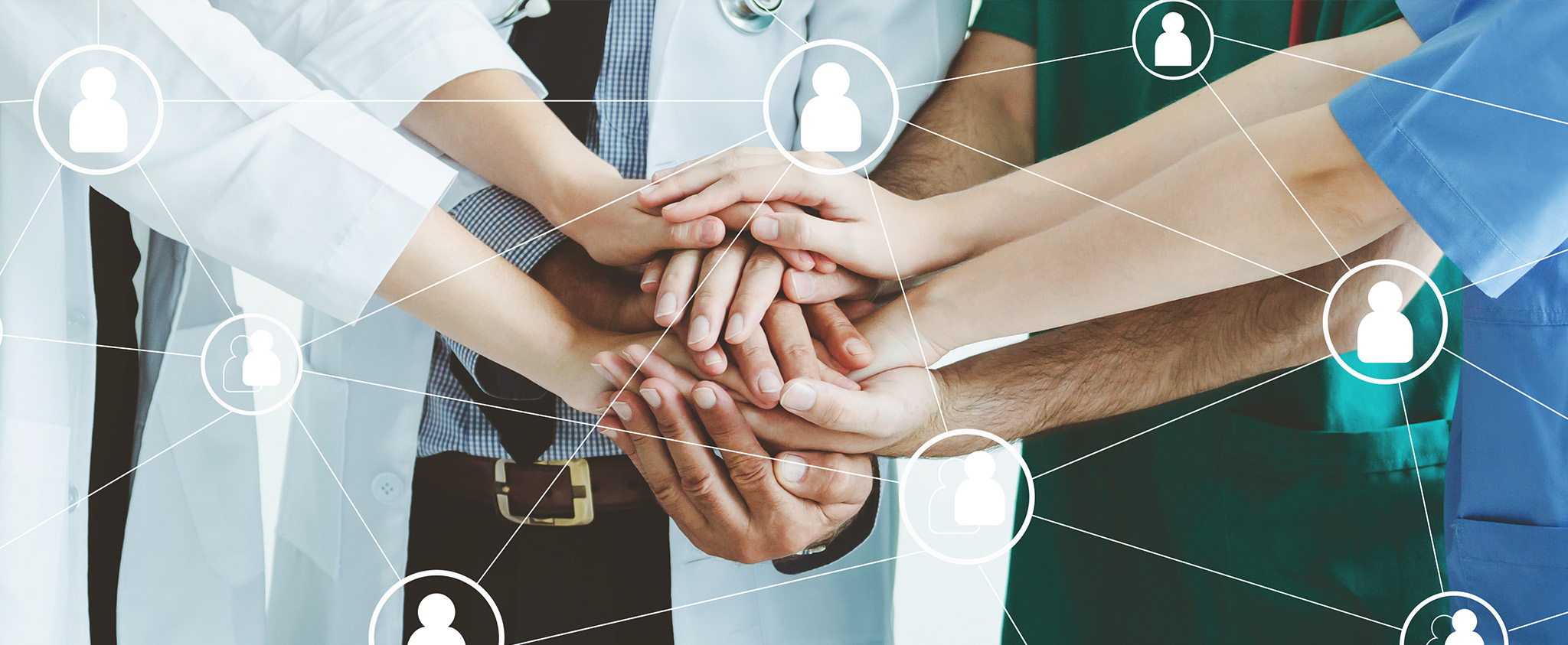 group of people holding hands